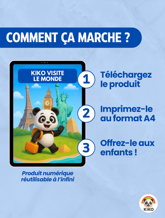 110 COLORIAGES "KIKO VISITE LE MONDE" 🗺️