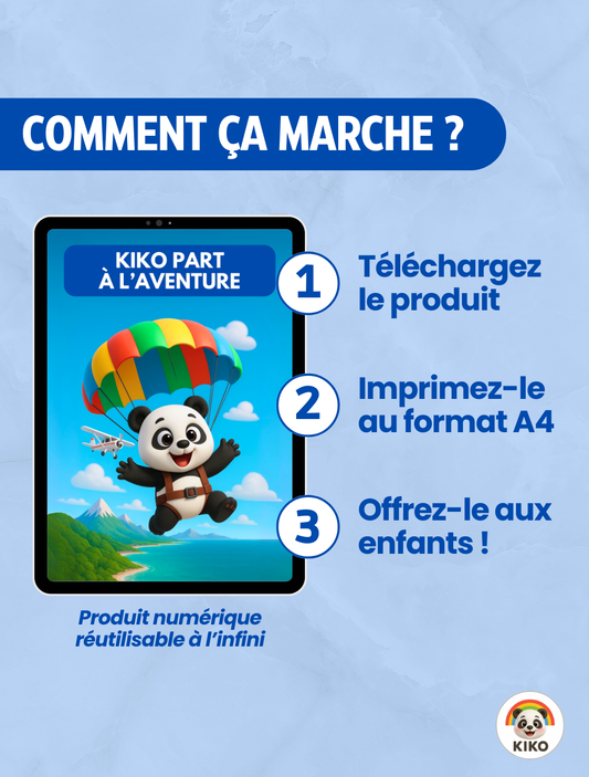 110 COLORIAGES "KIKO PART À L'AVENTURE" 🪂