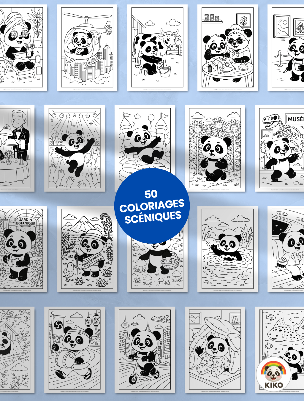 110 COLORIAGES "KIKO PART À L'AVENTURE" 🪂
