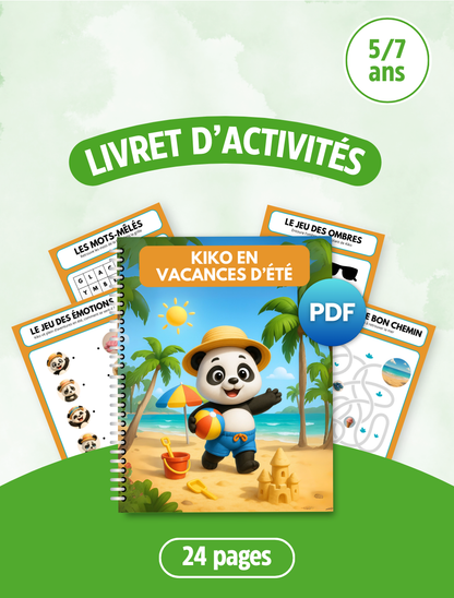 LIVRET D'ACTIVITÉS (5-7 ANS) - KIKO EN VACANCES D'ÉTÉ ⛱️