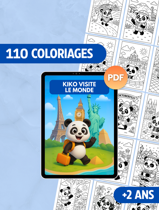 110 COLORIAGES "KIKO VISITE LE MONDE" 🗺️