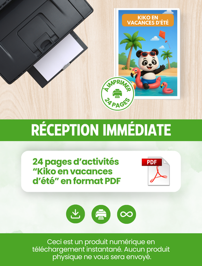 LIVRET D'ACTIVITÉS (2-4 ANS) - KIKO EN VACANCES D'ÉTÉ ⛱️