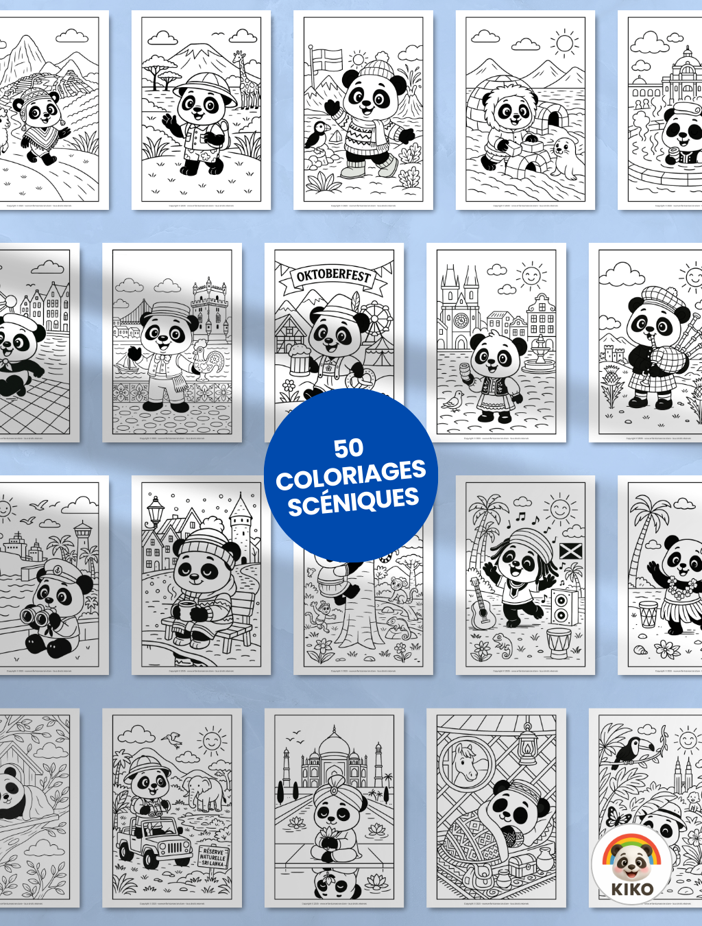 110 COLORIAGES "KIKO VISITE LE MONDE" 🗺️