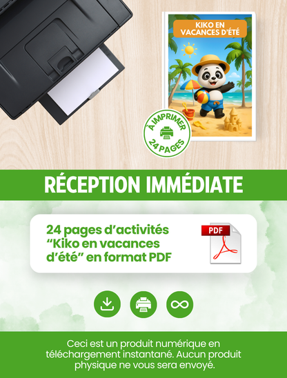 LIVRET D'ACTIVITÉS (5-7 ANS) - KIKO EN VACANCES D'ÉTÉ ⛱️