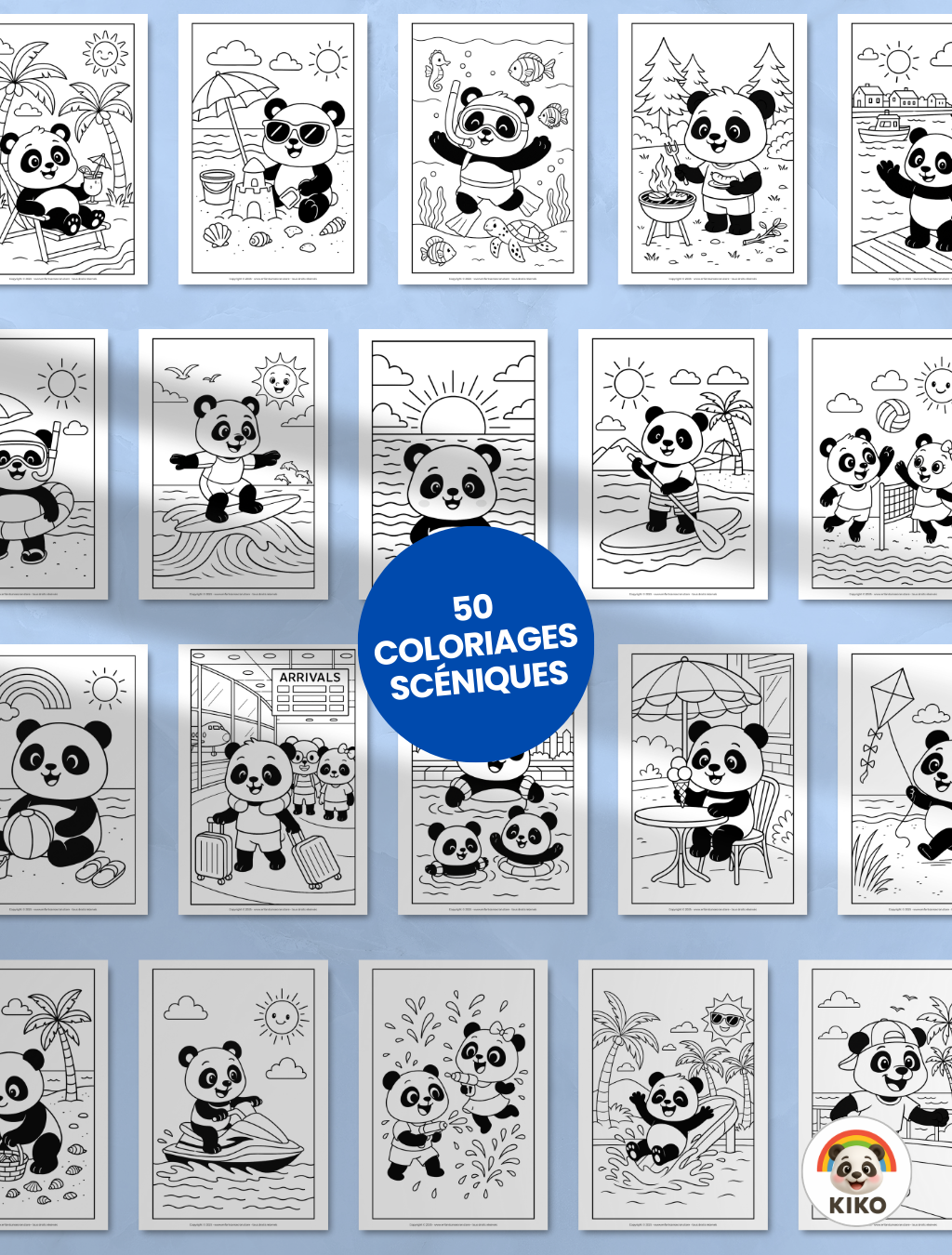 110 COLORIAGES "KIKO VACANCES D'ÉTÉ" 🌊