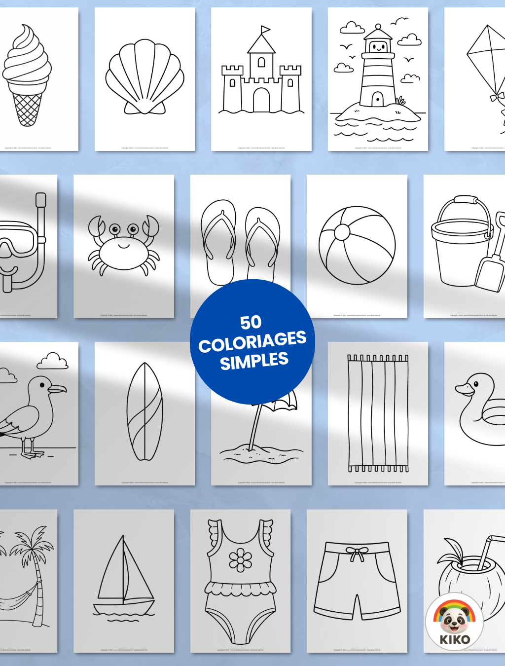 110 COLORIAGES "KIKO VACANCES D'ÉTÉ" 🌊