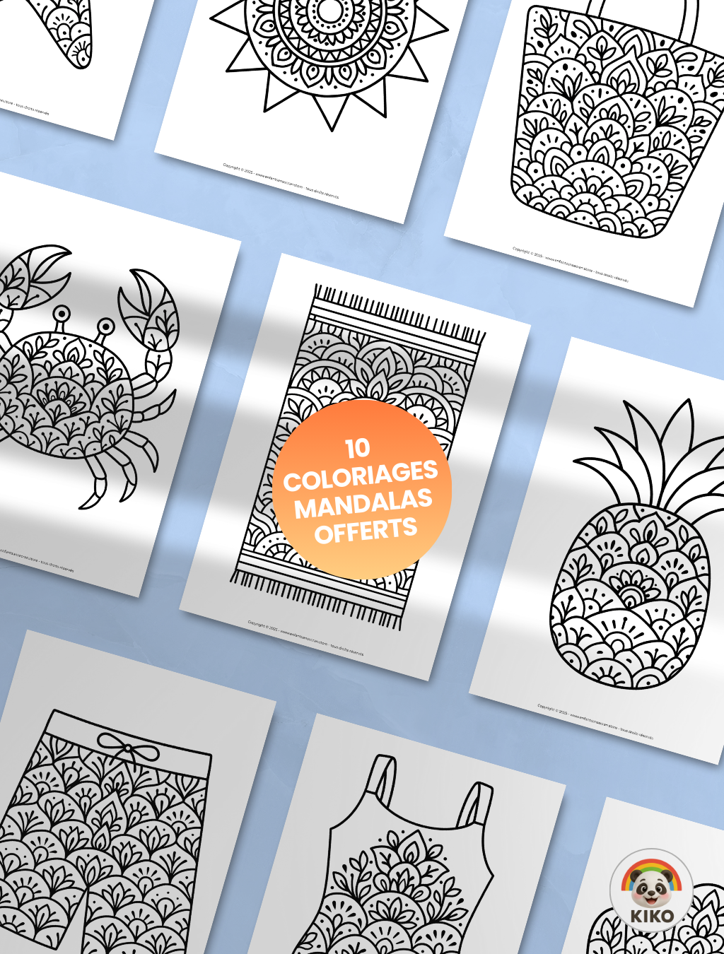110 COLORIAGES "KIKO VACANCES D'ÉTÉ" 🌊