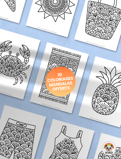 110 COLORIAGES "KIKO VACANCES D'ÉTÉ" 🌊