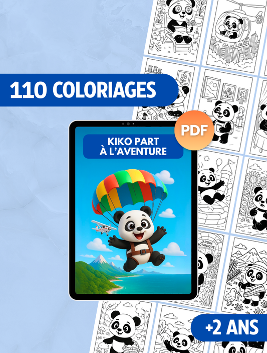 110 COLORIAGES "KIKO PART À L'AVENTURE" 🪂