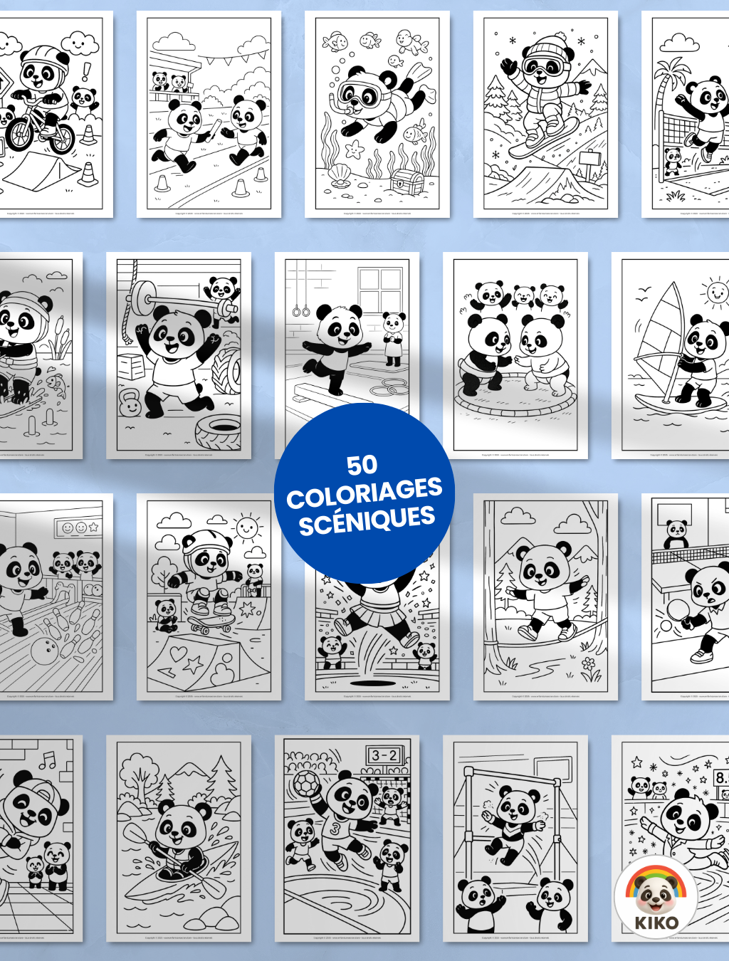110 COLORIAGES "KIKO FAIT DU SPORT" 🏀