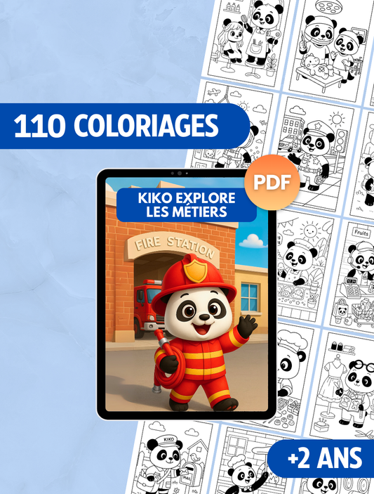 110 COLORIAGES "KIKO EXPLORE LES MÉTIERS" 🩺
